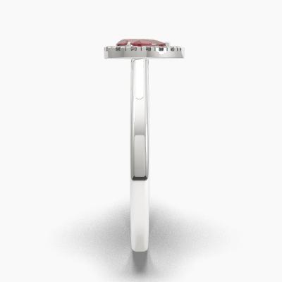 Δαχτυλιδι Halo με Κόκκινο Ρουμπίνι σε κοπή Pear Cut TN62573 - Image 3