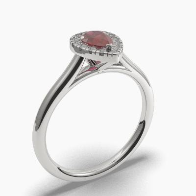 Halo Ruby Engagement Rings TN62574