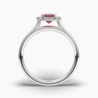 Halo Ruby Engagement Rings TN62530 - Image 3