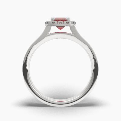 Halo Ruby Engagement Rings TN62532 - Image 3