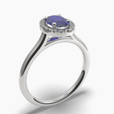 Halo Sapphire Engagement Rings TN62685