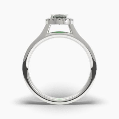 Δαχτυλιδι Halo με Σμαράγδι σε κοπή Oval Cut TN62616 - Image 4
