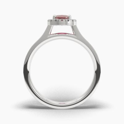 Δαχτυλιδι Halo με Κόκκινο Ρουμπίνι σε κοπή Oval Cut TN62546 - Image 4