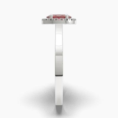 Δαχτυλιδι Halo με Κόκκινο Ρουμπίνι σε κοπή Oval Cut TN62546 - Image 3