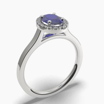 Halo Sapphire Engagement Rings TN62686