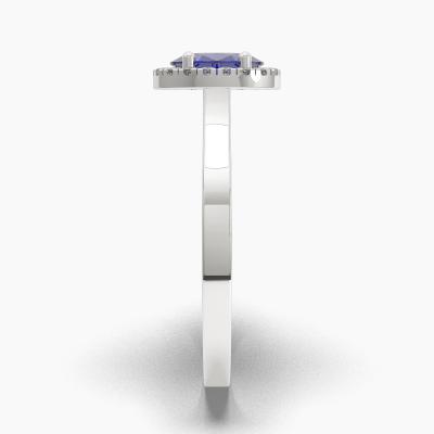 Δαχτυλιδι Halo με Μπλέ Ζαφείρι σε κοπή Oval Cut TN62686 - Image 3