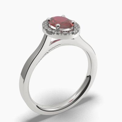 Halo Ruby Engagement Rings TN62547