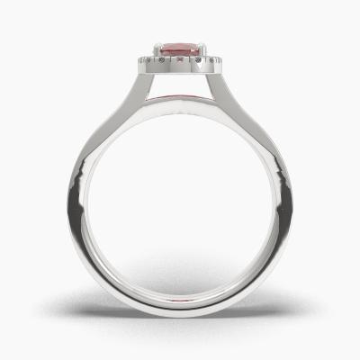 Δαχτυλιδι Halo με Κόκκινο Ρουμπίνι σε κοπή Oval Cut TN62547 - Image 4