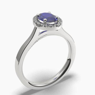 Halo Sapphire Engagement Rings TN62687