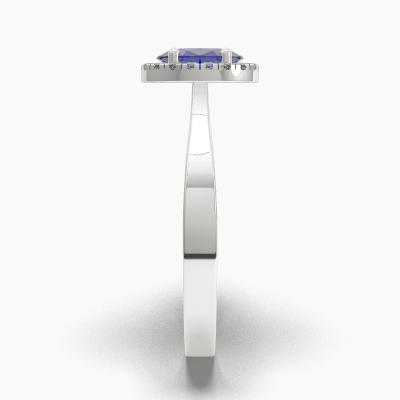 Δαχτυλιδι Halo με Μπλέ Ζαφείρι σε κοπή Oval Cut TN62687 - Image 3