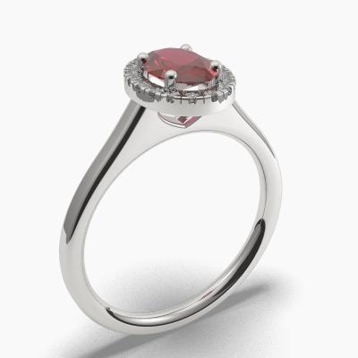 Halo Ruby Engagement Rings TN62548