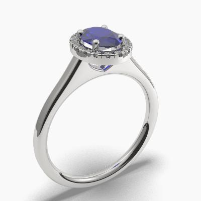Halo Sapphire Engagement Rings TN62688