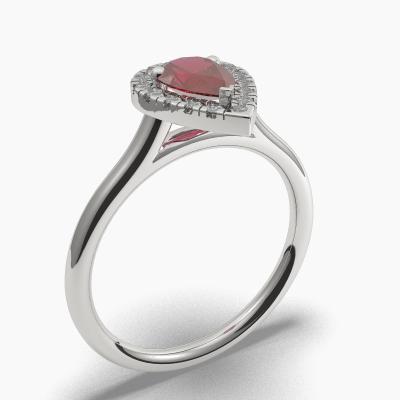 Halo Ruby Engagement Rings TN62575
