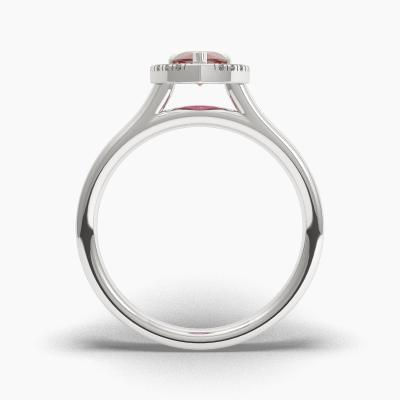 Δαχτυλιδι Halo με Κόκκινο Ρουμπίνι σε κοπή Pear Cut TN62575 - Image 4