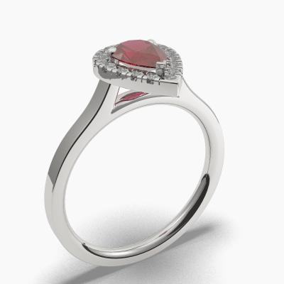 Halo Ruby Engagement Rings TN62576