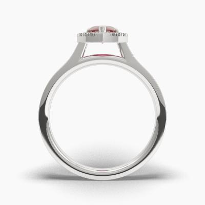 Δαχτυλιδι Halo με Κόκκινο Ρουμπίνι σε κοπή Pear Cut TN62576 - Image 4
