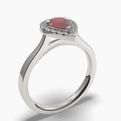 Halo Ruby Engagement Rings TN62577