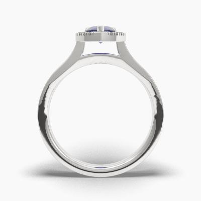 Halo Sapphire Engagement Rings TN62717 - Image 4