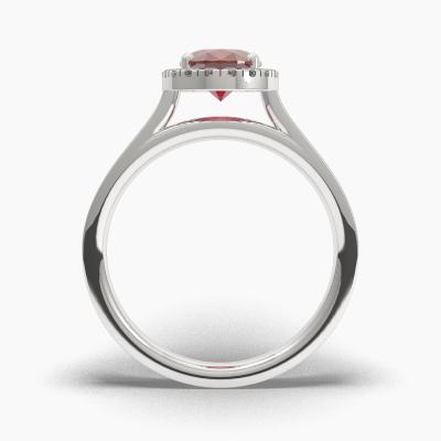 Δαχτυλιδι Halo με Κόκκινο Ρουμπίνι σε κοπή Oval Cut TN62551 - Image 4