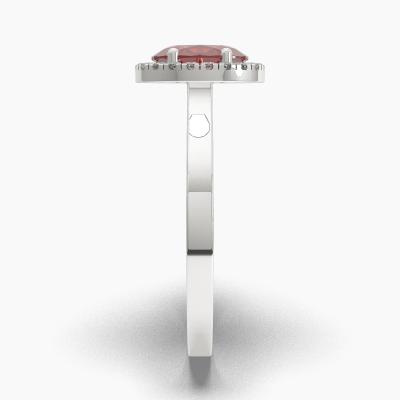 Δαχτυλιδι Halo με Κόκκινο Ρουμπίνι σε κοπή Oval Cut TN62551 - Image 3