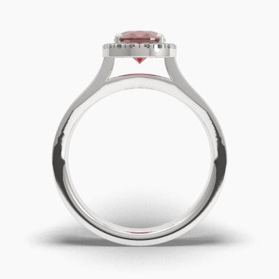 Δαχτυλιδι Halo με Κόκκινο Ρουμπίνι σε κοπή Oval Cut TN62552 - Image 3