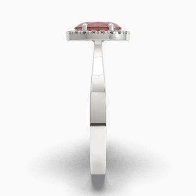 Δαχτυλιδι Halo με Κόκκινο Ρουμπίνι σε κοπή Oval Cut TN62552 - Image 4