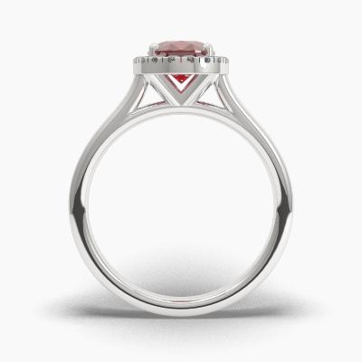Δαχτυλιδι Halo με Κόκκινο Ρουμπίνι σε κοπή Oval Cut TN62554 - Image 4