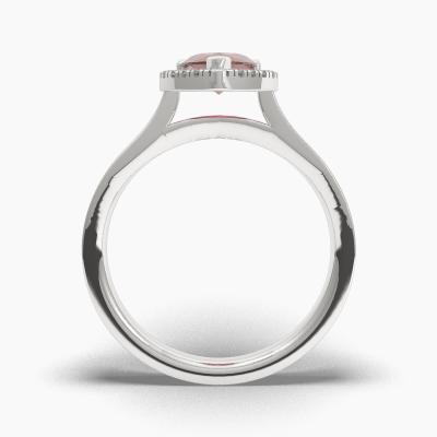 Δαχτυλιδι Halo με Κόκκινο Ρουμπίνι σε κοπή Pear Cut TN62582 - Image 4