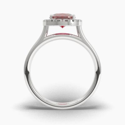 Δαχτυλιδι Halo με Κόκκινο Ρουμπίνι σε κοπή Oval Cut TN62555 - Image 4