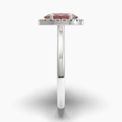 Δαχτυλιδι Halo με Κόκκινο Ρουμπίνι σε κοπή Oval Cut TN62555 - Image 3