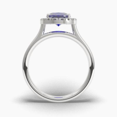 Halo Sapphire Engagement Rings TN62695 - Image 4