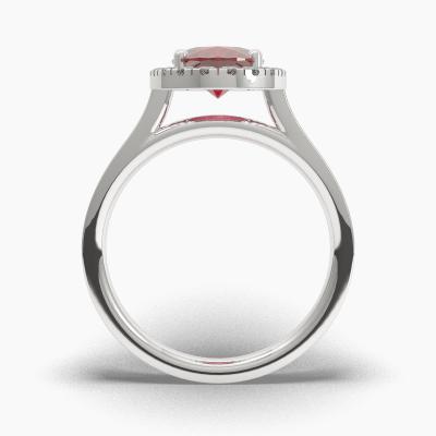 Halo Ruby Engagement Rings TN62556 - Image 3