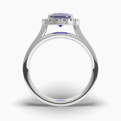 Halo Sapphire Engagement Rings TN62696 - Image 4