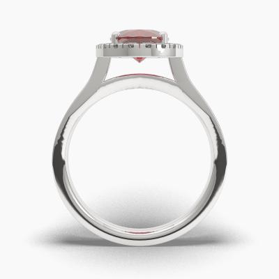 Halo Ruby Engagement Rings TN62557 - Image 4