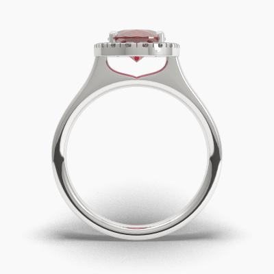 Halo Ruby Engagement Rings TN62558 - Image 3