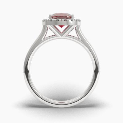 Halo Ruby Engagement Rings TN62559 - Image 4