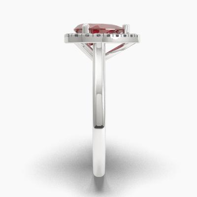 Halo Ruby Engagement Rings TN62589 - Image 3