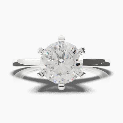 Solitaire Ring with a Brilliant-Cut Diamond TN60237BV - Image 2