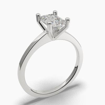 Solitaire Ring with an Emerald-Cut Diamond TN60423EM