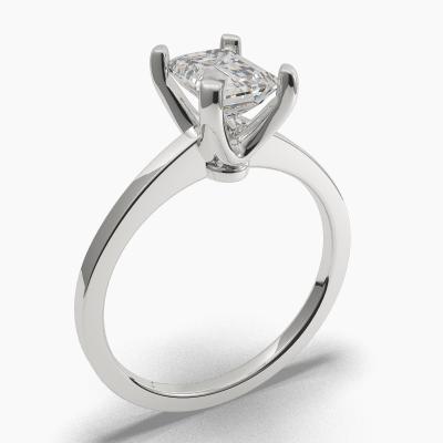 Solitaire Ring with an Emerald-Cut Diamond TN60424EM