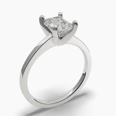 Solitaire Ring with an Emerald-Cut Diamond TN60426EM