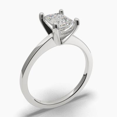 Solitaire Ring with an Emerald-Cut Diamond TN60428EM