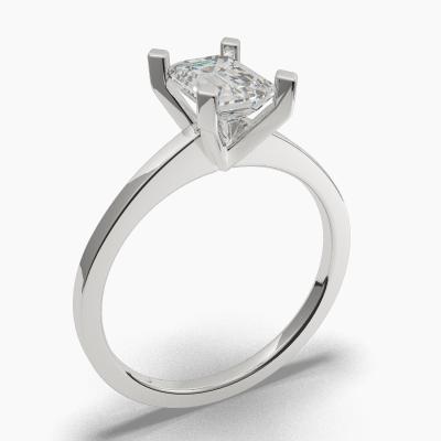 Solitaire Ring with an Emerald-Cut Diamond TN60429EM