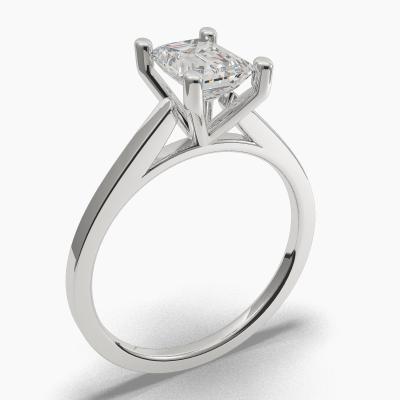 Solitaire Ring with an Emerald-Cut Diamond TN60432EM