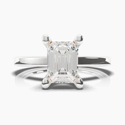 Solitaire Ring with an Emerald-Cut Diamond TN60481EM - Image 2