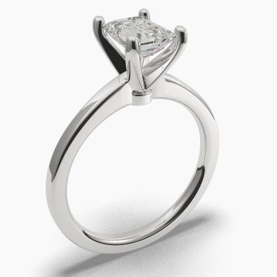 Μονόπετρο Δαχτυλίδι με Διαμάντι σε κοπή Emerald Cut TN60482EM - Image 1