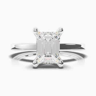 Μονόπετρο Δαχτυλίδι με Διαμάντι σε κοπή Emerald Cut TN60482EM - Image 2