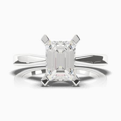 Μονόπετρο Δαχτυλίδι με Διαμάντι σε κοπή Emerald Cut TN60492EM - Image 2