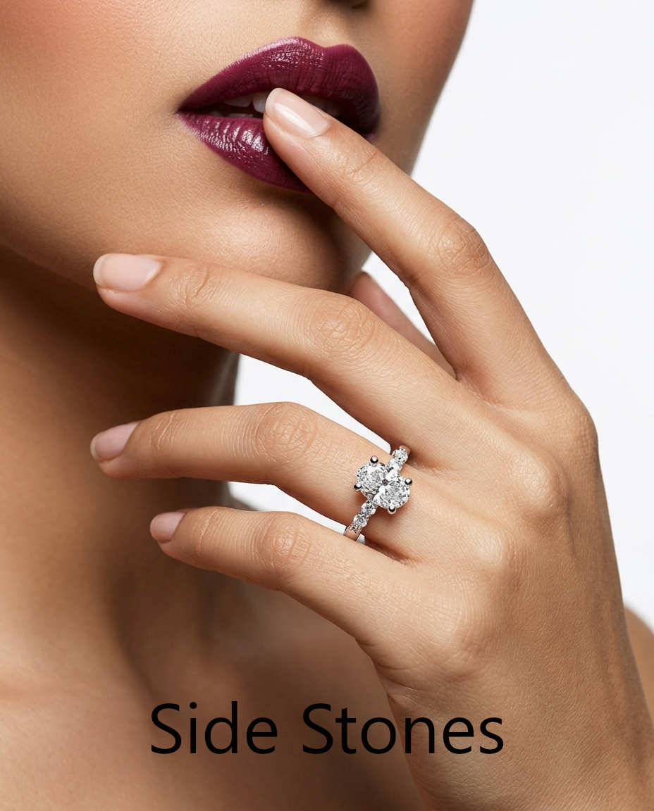 Solitaire Rings with Side Stones