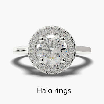 Halo Rings with Diamonds